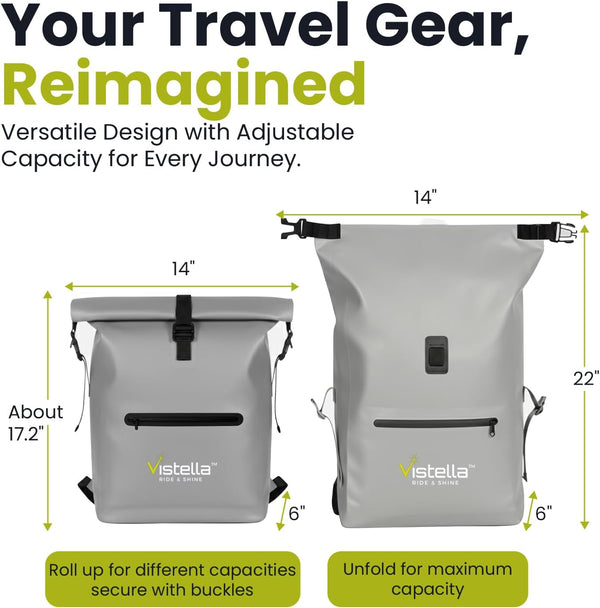 Vistella - 2-In-1 Reflective Backpack Pannier Bag