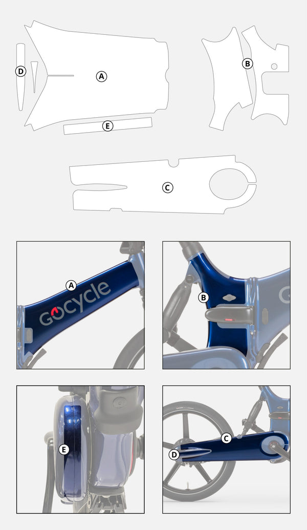 Gocycle GX Frame Protection Pack – Matte